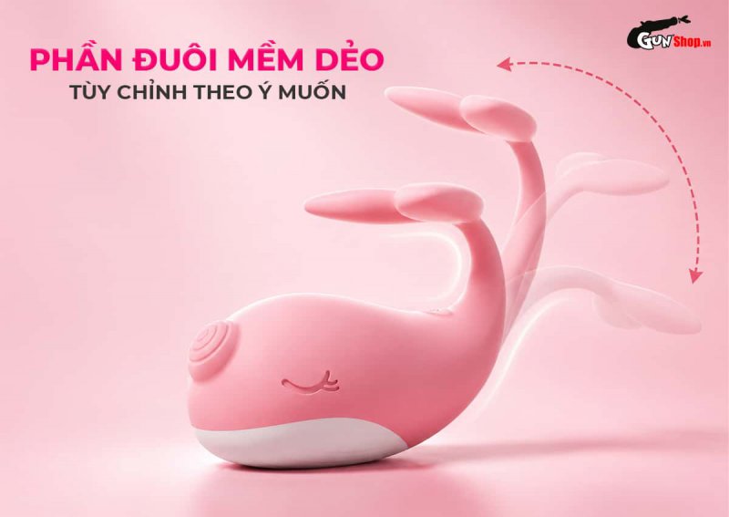Galaku Whale Mini  với phần đuôi mềm dẻo khi rung được cộng hưởng rung động kích thích