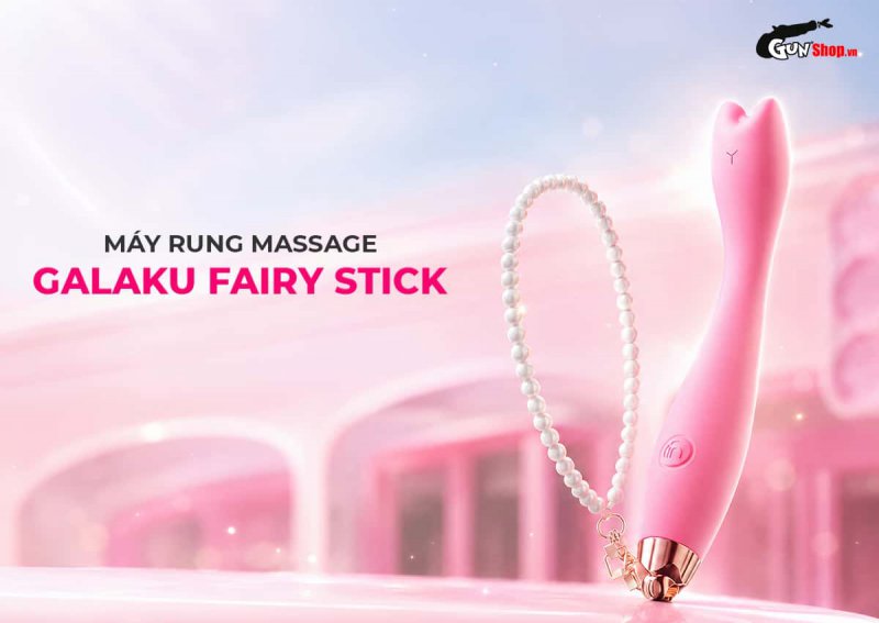 Máy rung massage Galaku Fairy Stick hình đầu mèo đáng yêu, xinh xắn