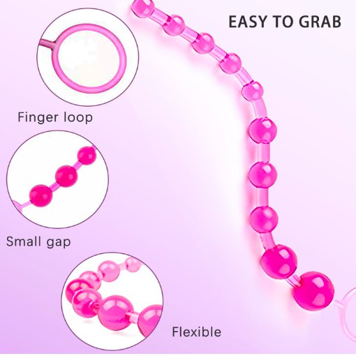 Chuỗi Hạt Massage Hậu Môn Có Vòng Kéo Anal Beads Silicone