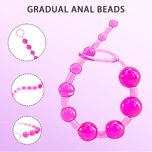 Chuỗi Hạt Massage Hậu Môn Có Vòng Kéo Anal Beads Silicone
