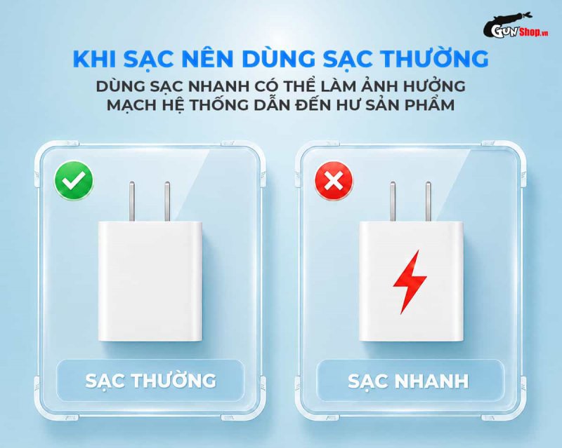 Lưu ý khi sạc máy rung Galaku Freya
