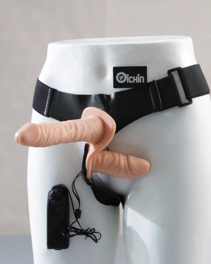 Double-Heads Strap On 2 đầu mềm mịn có rung đầy đủ