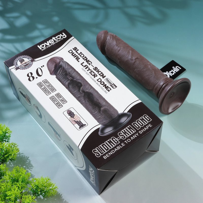 Lovetoy 8'' Sliding Skin Dual Layer không bìu kích thích chị em