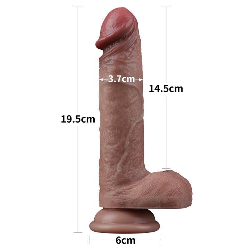 Lovetoy Nature Cock 7.5 inch 2 lớp silicone không rung mềm như thật