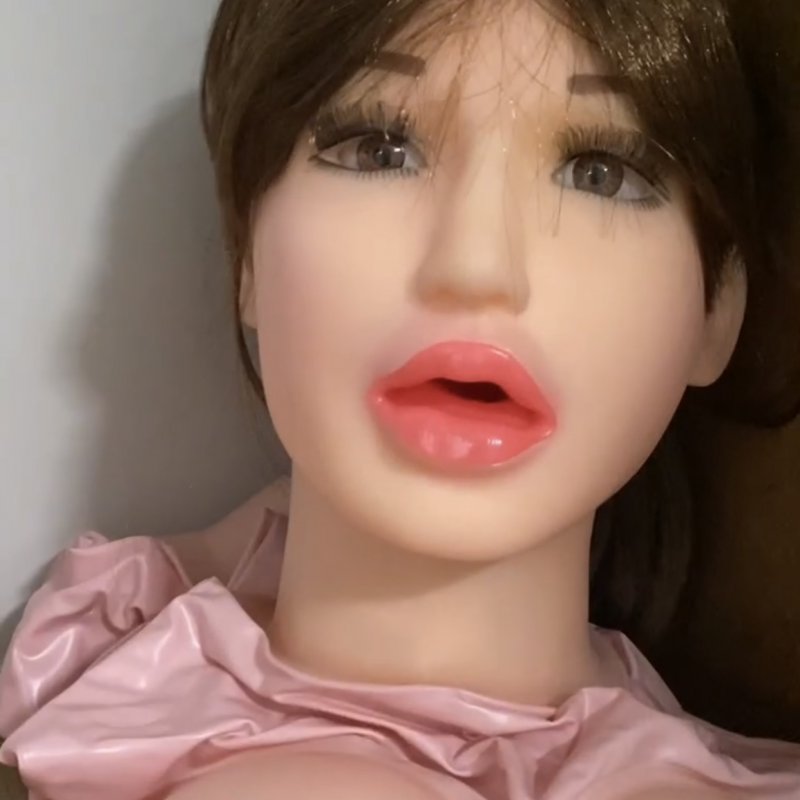 Búp bê bơm hơi miệng mở dáng ngồi hotgirl sexy vùng kín cấy lông mu chân thật
