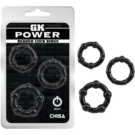 Vòng đeo dương vật có bi GK Power Chisa bộ 3 cái