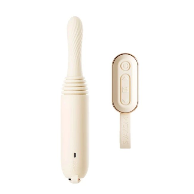 Dương Vật Giả 2 Trong 1 Svakom Handy Thruster - Rung Thụt Hút Âm Vật Sưởi Ấm