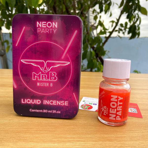 Popper Neon Party Đỏ Mr.B 30ml hộp thiếc sang trọng tăng khoái cảm hưng phấn