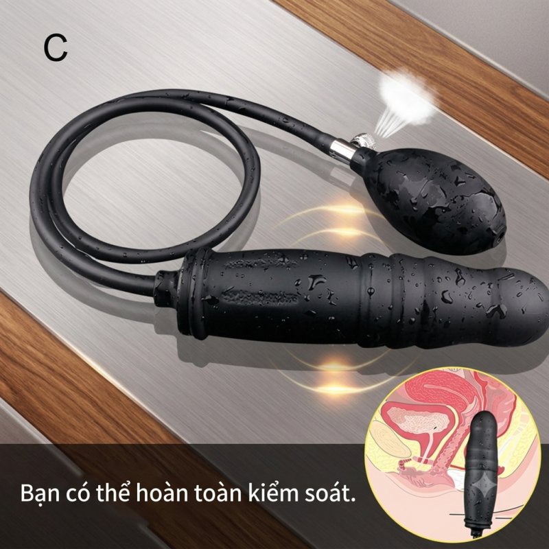 Nút Cắm Hậu Môn Silicon Bơm Hơi Căng Phồng Kích Thích Cho Gay