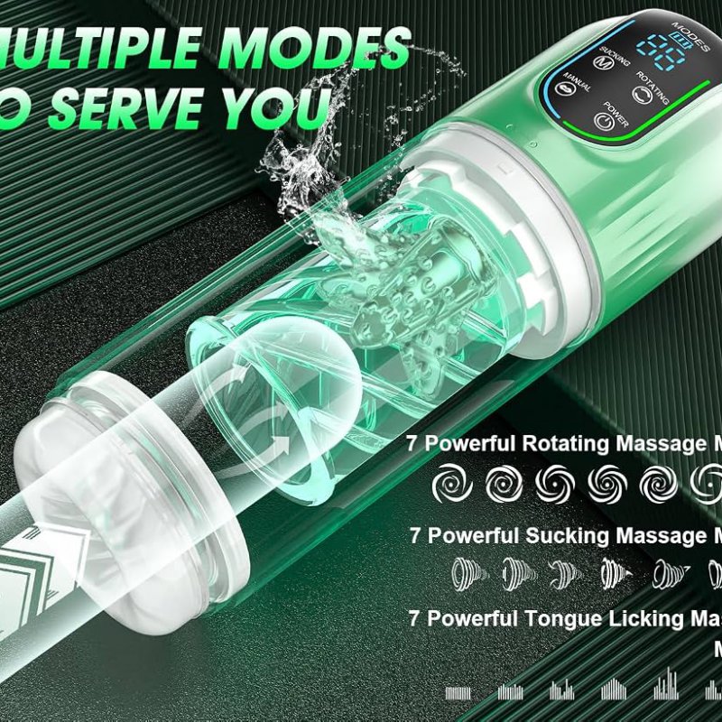 Máy thủ dâm tự động AierLe Bole Pro rung bú hút liếm sục xoay masaage thuỷ lực nước có dây đai đeo
