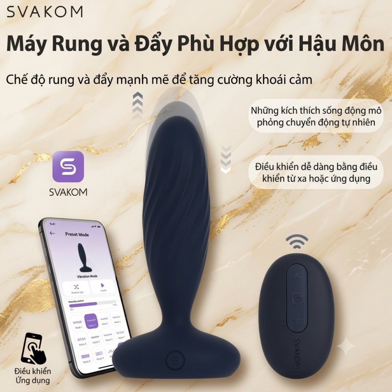 Anal Plug Svakom Jordan Máy Rung Thụt Hậu Môn Điều Khiển Qua App