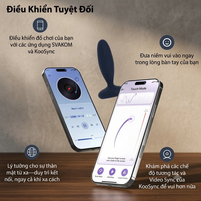 Anal Plug Svakom Jordan Máy Rung Thụt Hậu Môn Điều Khiển Qua App