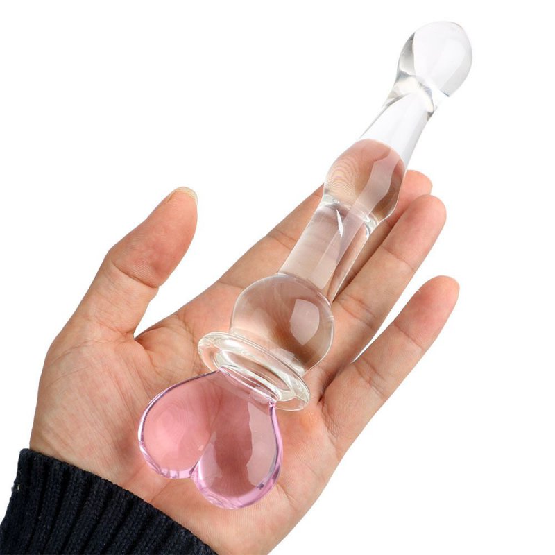 Anal Plug Thuỷ Tinh Hai Đầu Hình Trái Tim Ikoky Nút Kích Thích Hậu Môn