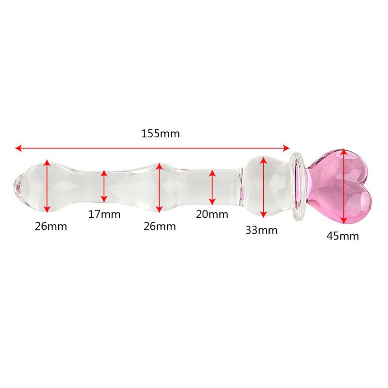 Anal Plug Thuỷ Tinh Hai Đầu Hình Trái Tim Ikoky Nút Kích Thích Hậu Môn