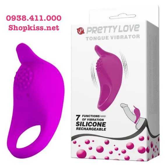 Vòng Đeo Dương Vật Có Rung Pretty Love Tongue – Kéo Dài Thời Gian & Kích Thích Điểm G