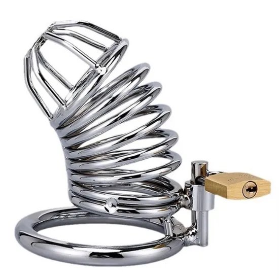 Lồng Khóa Trinh Tiết Nam Dạng Lò Xo – Thép Không Gỉ Cao Cấp 3 Size Ring
