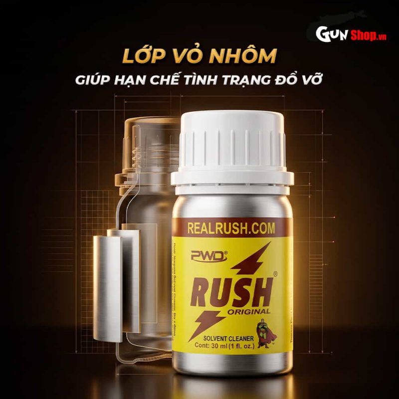 Chai hít Popper khô PWD USA Rush Original - Chai 30ml
