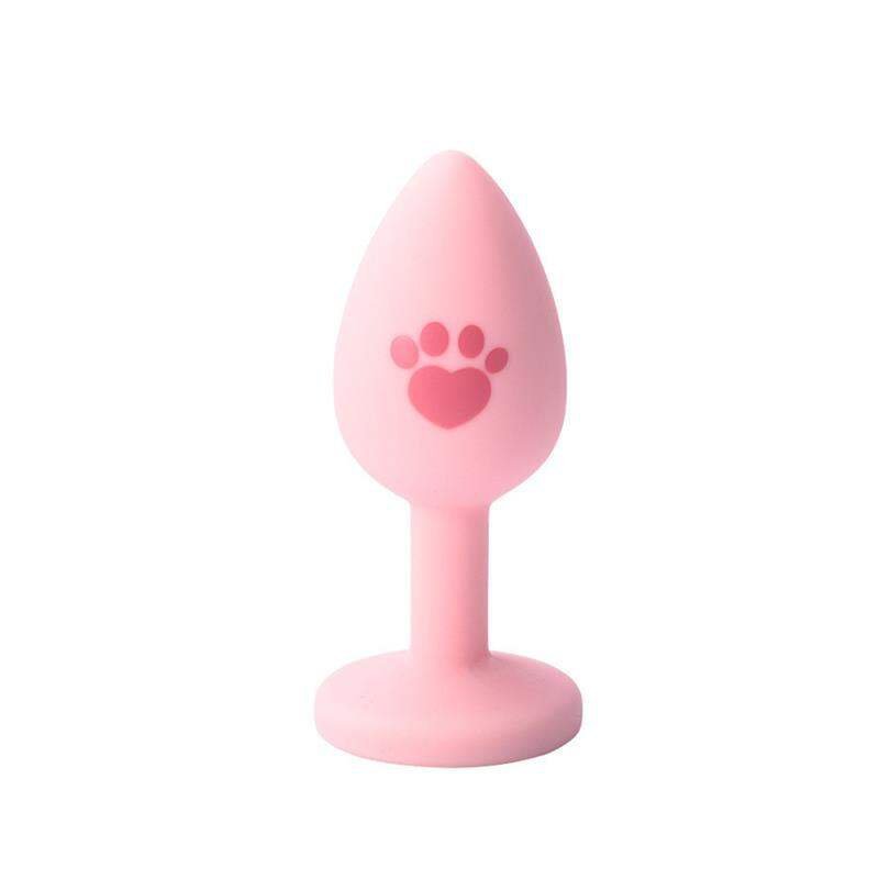 Buttplug Chân Mèo Đính Đá Hồng Cute – Nút Hậu Môn Silicone Y Tế Cho Newbie