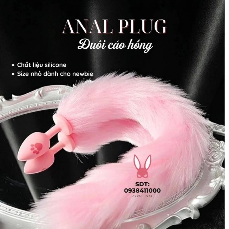 Đuôi Cáo Gắn Hậu Môn Silicone Hồng – Hình Bàn Chân Mèo Dễ Thương Mềm Mại Cho Newbie