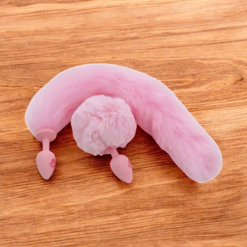 Đuôi Cáo Gắn Hậu Môn Silicone Hồng – Hình Bàn Chân Mèo Dễ Thương Mềm Mại Cho Newbie