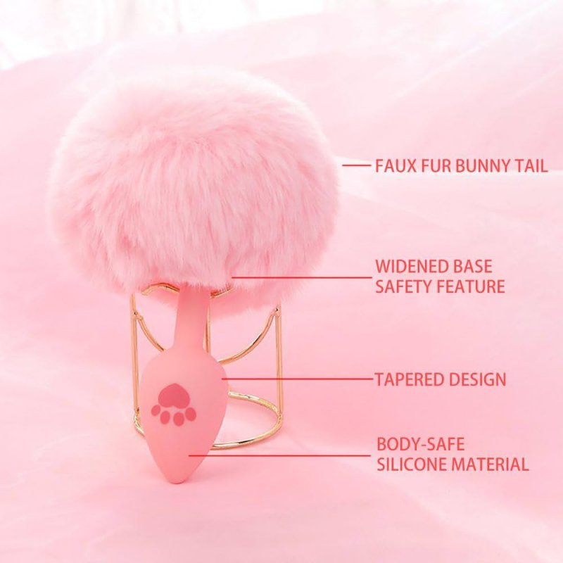 Đuôi Thỏ Silicon Hồng Dễ Thương Hình Bàn Chân Mèo – Dụng Cụ Cosplay & Kích Thích Dành Cho Newbie