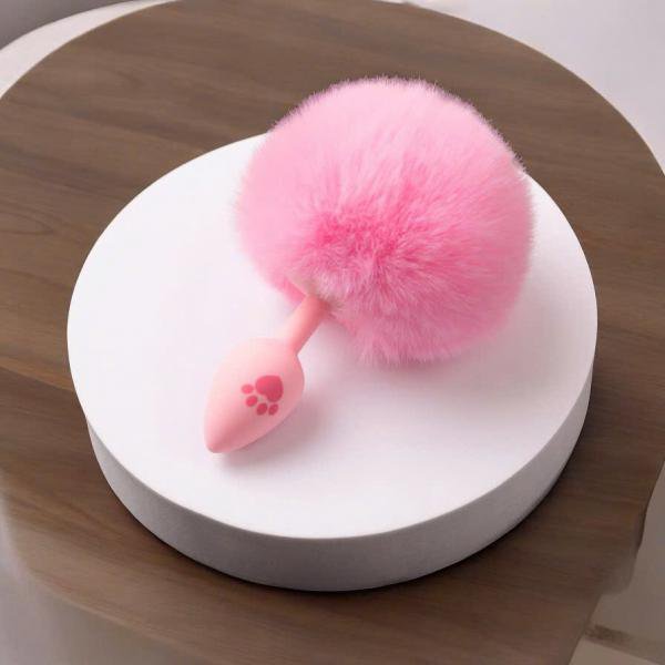 Đuôi Thỏ Silicon Hồng Dễ Thương Hình Bàn Chân Mèo – Dụng Cụ Cosplay & Kích Thích Dành Cho Newbie