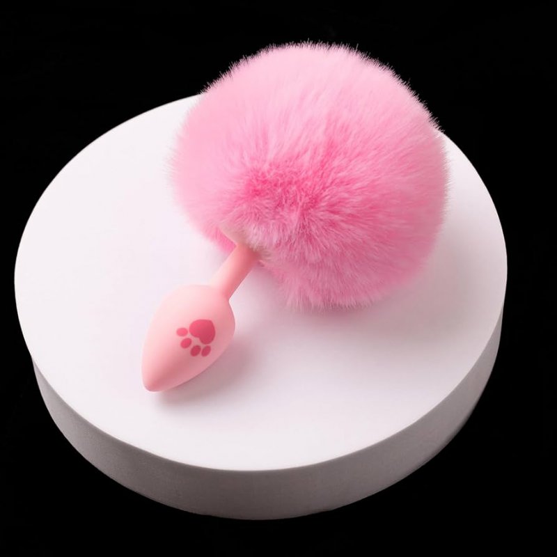 Đuôi Thỏ Silicon Hồng Dễ Thương Hình Bàn Chân Mèo – Dụng Cụ Cosplay & Kích Thích Dành Cho Newbie