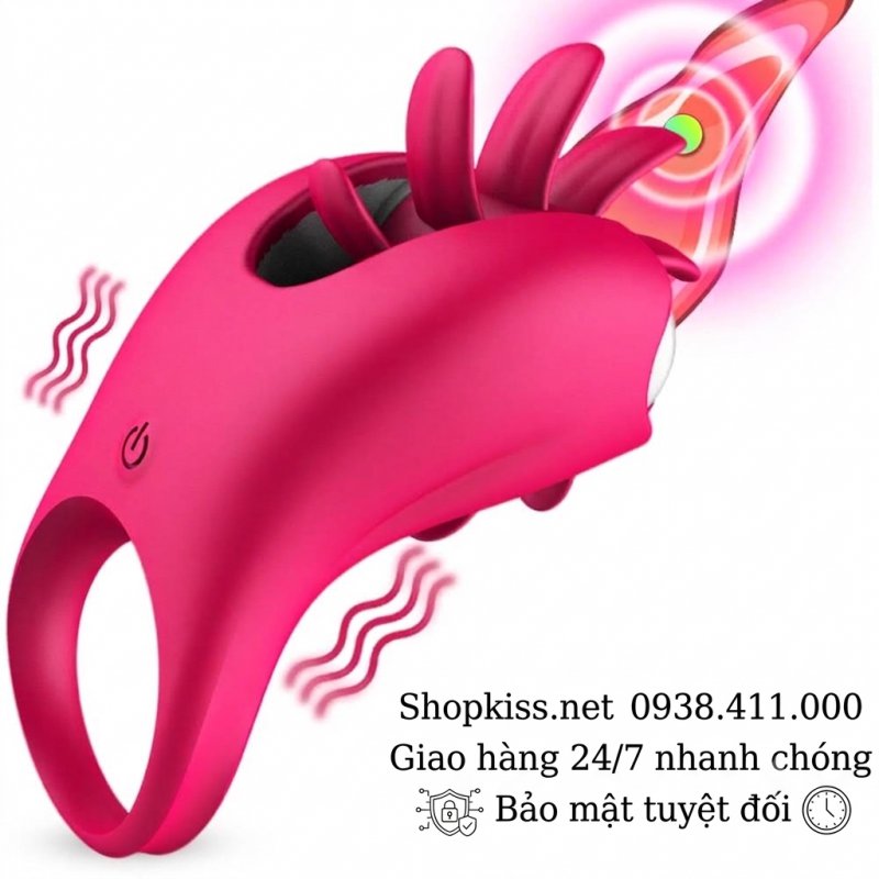 Vòng Rung Lưỡi Xoay Liếm 2 Trong 1 – Chống Xuất Tinh Mới Lạ & Kích Thích Điểm G