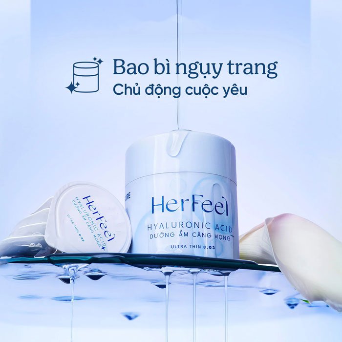 Bao Cao Su PlayAh HerFeel Hyaluronic Acid 003 Hương Nước Hoa Pháp Siêu Mỏng Dưỡng Ẩm