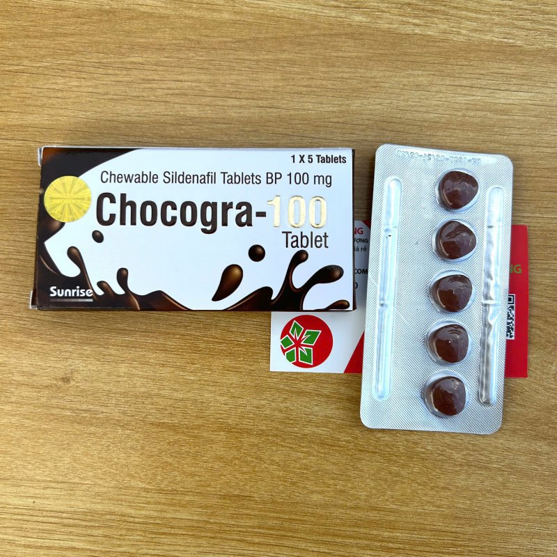 Kẹo nhai vị socola Chocogra 100mg Sunrise Ấn Độ giúp cương dương kéo dài thời gian quan hệ