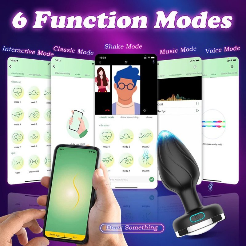 Anal Plug Điều Kiển Qua App - Phích Cắm Hậu Môn 10 Chế Độ Rung & Đèn LED Đổi Màu
