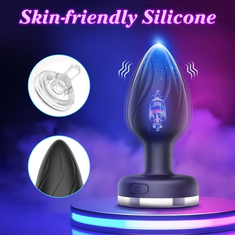 Anal Plug Điều Kiển Qua App - Phích Cắm Hậu Môn 10 Chế Độ Rung & Đèn LED Đổi Màu