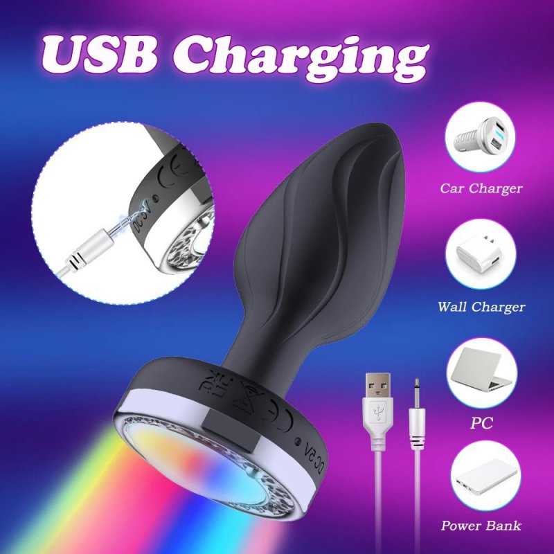 Anal Plug Điều Kiển Qua App - Phích Cắm Hậu Môn 10 Chế Độ Rung & Đèn LED Đổi Màu