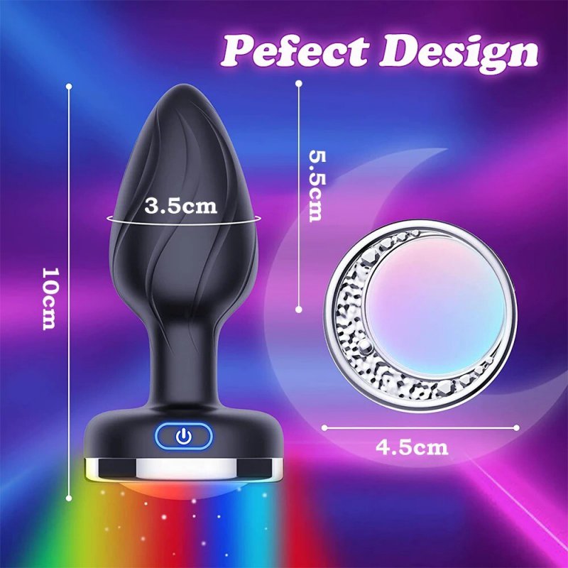 Anal Plug Điều Kiển Qua App - Phích Cắm Hậu Môn 10 Chế Độ Rung & Đèn LED Đổi Màu