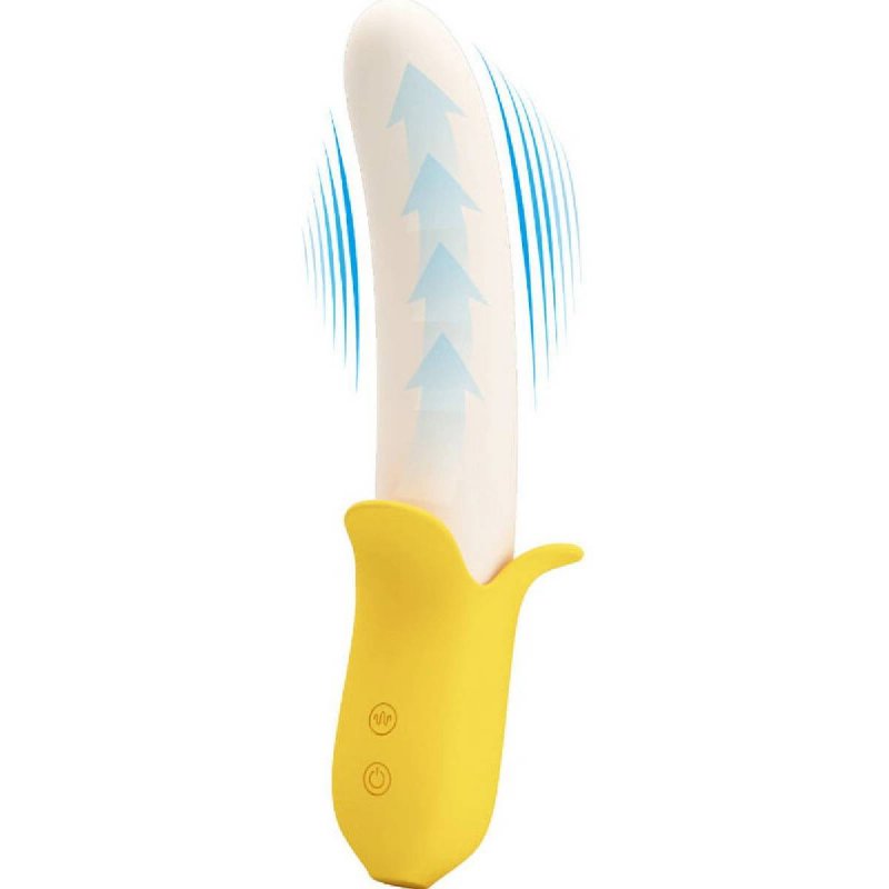 Dương vật giả nguỵ trang trái chuối Pretty Love Banana Geek rung thụt làm ấm phình to