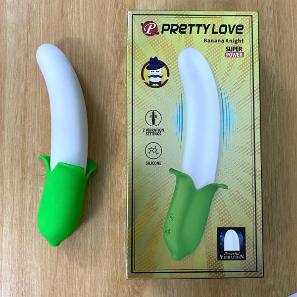 Dương vật giả nguỵ trang trái chuối Pretty Love Banana Geek rung thụt làm ấm phình to