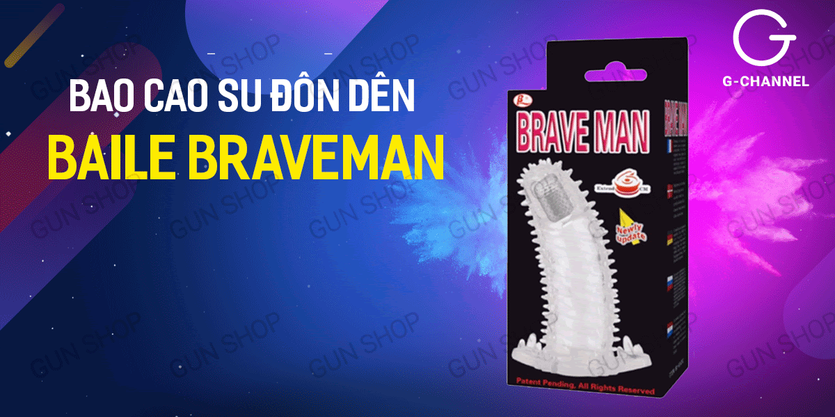 Cung cấp Bao cao su đôn dên tăng kích thước rung phần đầu dương vật Baile Braveman nhập khẩu
