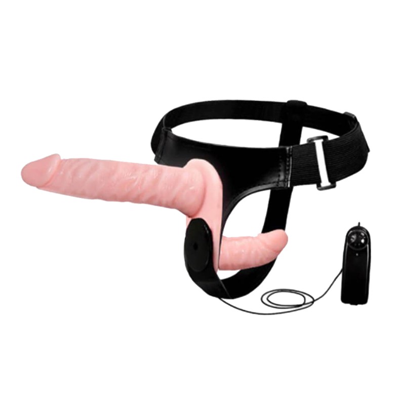 Dương vật giả rung có dây đeo 2 đầu pin - Baile Strap-on