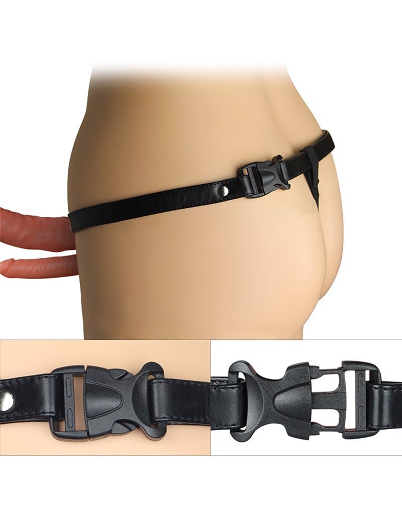 Dương vật giả rung 2 đầu dây đeo pin Lovetoy unisex kích thích