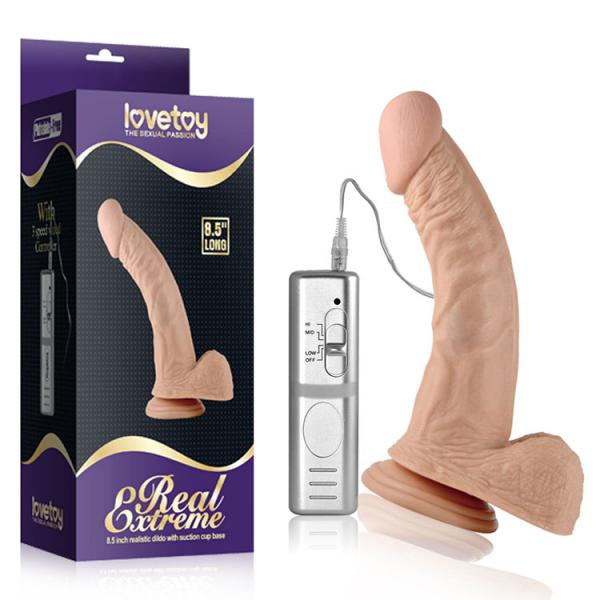 Dương vật giả cao cấp Lovetoy Real Extreme Real 8.5 rung dính tường 21.5cm 