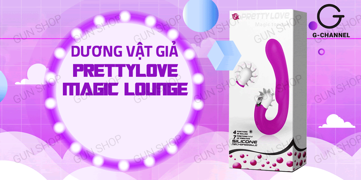  Giá sỉ Dương vật giả kết hợp lưỡi rung siêu mạnh sạc điện - Pretty Love Magic Lounge cao cấp