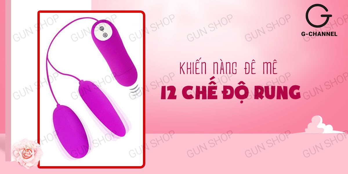 Trứng rung 2 đầu 12 chế độ dùng pin Pretty Love Irma, siêu phê