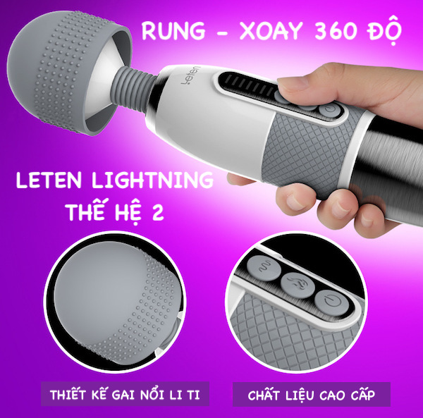 Cửa hàng bán Chày rung Leten Lightning thế hệ 2 massage toàn thân nhiều tần số rung phát nhiệt giá rẻ Cửa hàng bán Chày rung Leten Lightning thế hệ 2 massage toàn thân nhiều tần số rung phát nhiệt giá rẻ