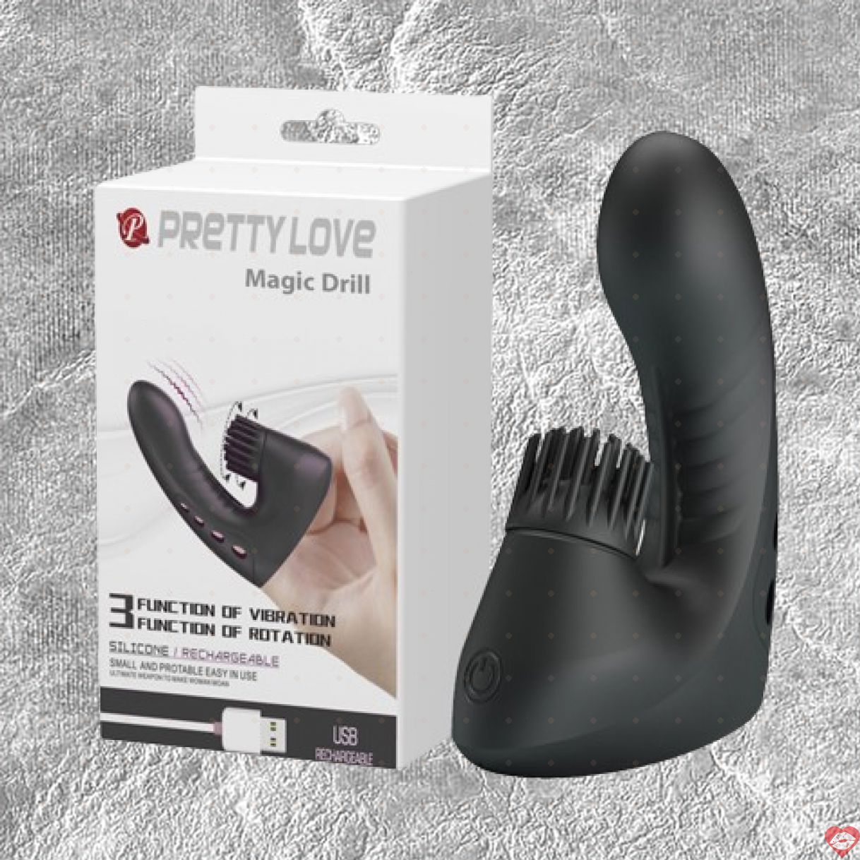 Ngón tay 3 chế độ rung xoay dùng sạc - Pretty Love Magic Drill