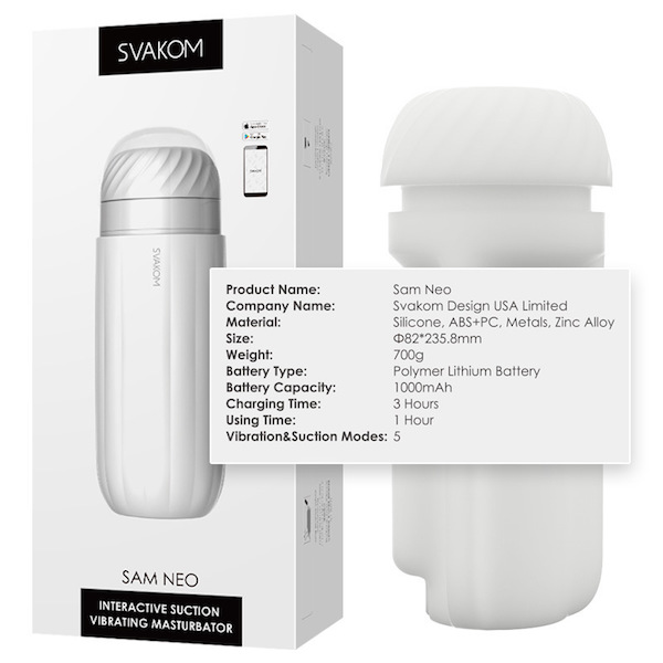 Âm đạo giả điều khiển app tương tác webcam, Svakom Sam Neo