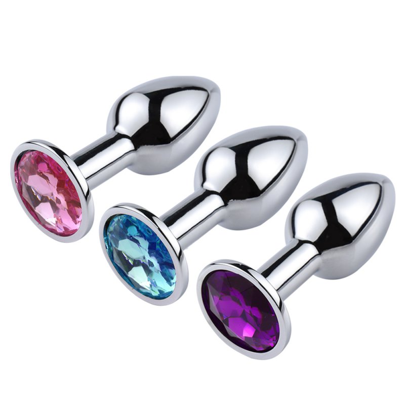 Phích inox cắm hậu môn bạc đính đá nhỏ 2.8cm đẹp hot