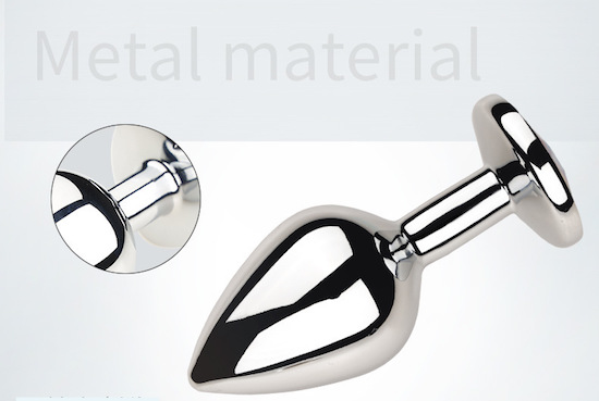 Phân phối Phích inox cắm hậu môn butt plugs màu bạc đính đá size nhỏ 2.8cm nhập khẩu Phân phối Phích inox cắm hậu môn butt plugs màu bạc đính đá size nhỏ 2.8cm nhập khẩu