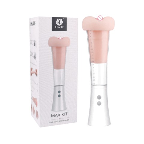 Máy tập tăng kích thước dương vật tự động kèm lõi âm đạo giả dùng sạc - S-Hande Max Kit