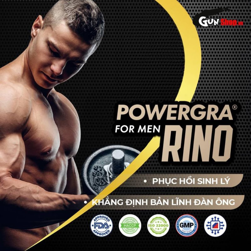 Viên uống Powergra For Men Rino tăng sinh lý kéo dài thời gian quan hệ