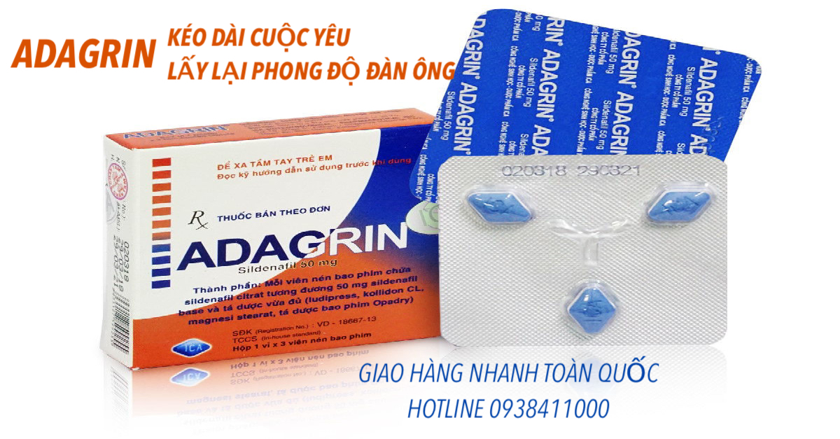 Adagrin 50mg chống xuất tinh sớm tăng cường cương dương hiệu quả